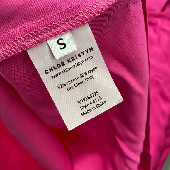 Chloe Kristyn 4111 Non-Stretch Cami Cowl Neck Blouse Pink Women's Size S NEW • - Picture 4 of 5